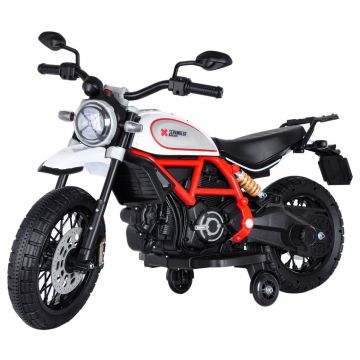 Ducati Scrambler elektrisches Kindermotorrad weiß